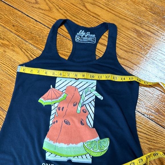 Lily Grace racer back tank top. Navy blue. Size medium. - Picture 6 of 9